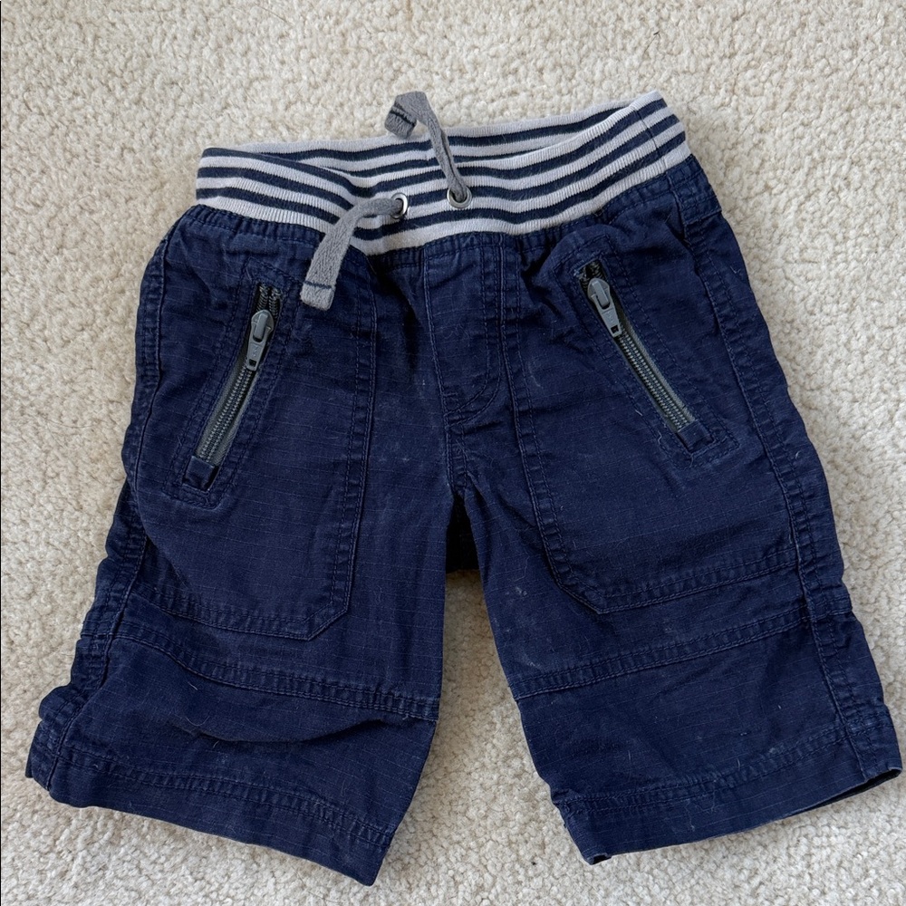 Hanna Andersson Navy Blue toddler Shorts with Gray Waistband 3T 90 cm